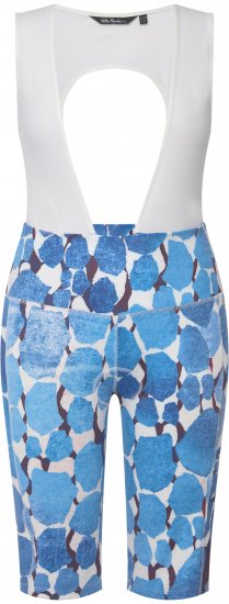 Ulla Popken Abstract Print Padded Cycling Shorts With Suspenders White - Džinsi & Bikses Lielos Izmēros – Plus Size - 