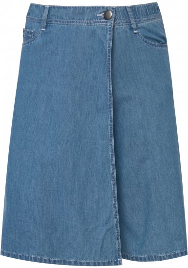Ulla Popken Denim Wrap Look Skort Blue Denim - Džinsi & Bikses Lielos Izmēros – Plus Size - 