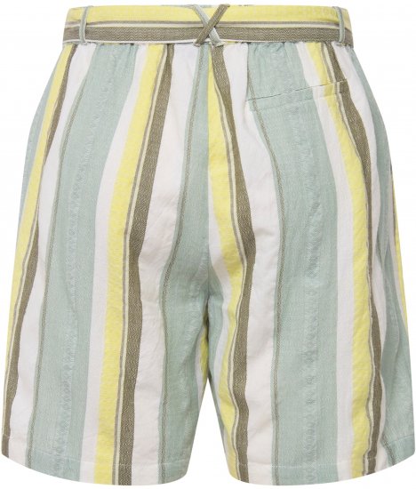 Ulla Popken Striped Wide Leg Elastic Waistband Shorts White - Džinsi & Bikses Lielos Izmēros – Plus Size - 