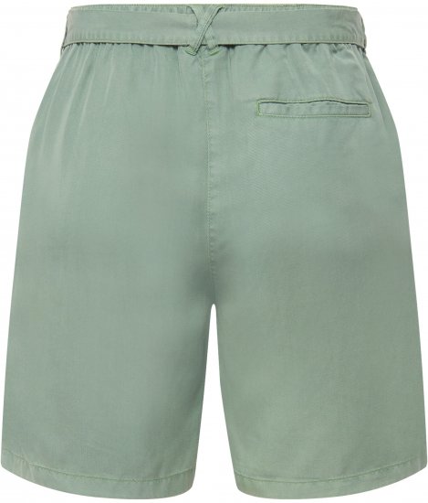 Ulla Popken Tie Belt Lyocell Shorts Moss Green - Džinsi & Bikses Lielos Izmēros – Plus Size - 