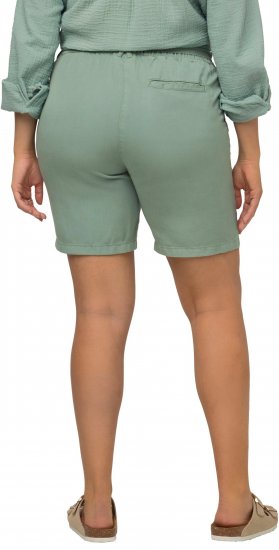 Ulla Popken Tie Belt Lyocell Shorts Moss Green - Džinsi & Bikses Lielos Izmēros – Plus Size - 