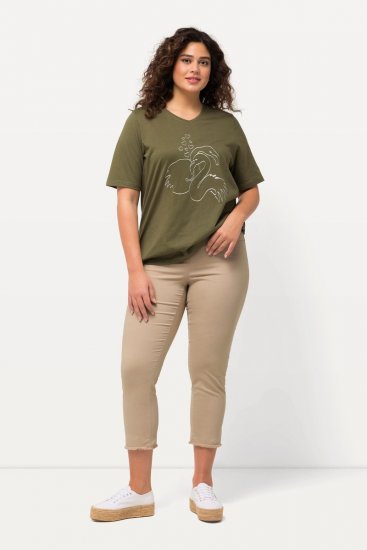 Ulla Popken Stretch Blend Bengaline Pants Dark Putty - Bikses - Lielo izmēru bikses sievietēm