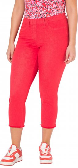 Ulla Popken Stretch Blend Bengaline Pants Neon Red - Džinsi & Bikses Lielos Izmēros – Plus Size - 