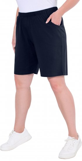 Ulla Popken Stretch Knit Bermuda Shorts Blue - Džinsi & Bikses Lielos Izmēros – Plus Size - 