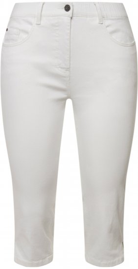 Ulla Popken Basic Capri Sarah Fit Jeans Snow White - Džinsi & Bikses Lielos Izmēros – Plus Size - 