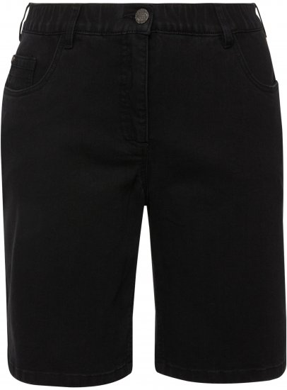 Ulla Popken Basic Denim Mandy Bermuda Shorts Black - Džinsi & Bikses Lielos Izmēros – Plus Size - 