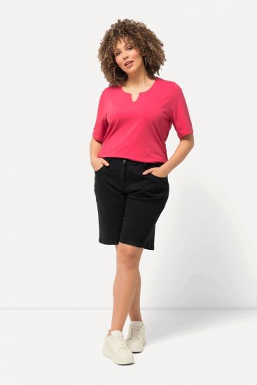 Ulla Popken Basic Denim Mandy Bermuda Shorts Black - Šorti - Sieviešu šorti lielos izmēros
