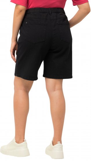 Ulla Popken Basic Denim Mandy Bermuda Shorts Black - Džinsi & Bikses Lielos Izmēros – Plus Size - 