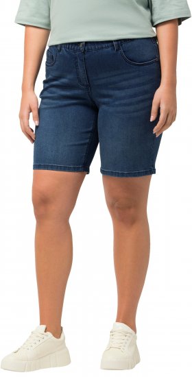 Ulla Popken Basic Denim Mandy Bermuda Shorts Light Blue Denim - Džinsi & Bikses Lielos Izmēros – Plus Size - 