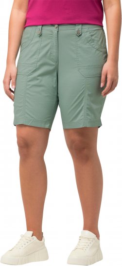 Ulla Popken Cargo Bermuda Shorts Light Moss Green - Džinsi & Bikses Lielos Izmēros – Plus Size - 