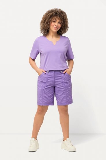 Ulla Popken Cargo Bermuda Shorts Pale Lilac - Šorti - Sieviešu šorti lielos izmēros