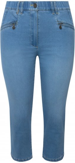Ulla Popken Cropped Stretch Blend Mony Jeans Blue - Džinsi & Bikses Lielos Izmēros – Plus Size - 