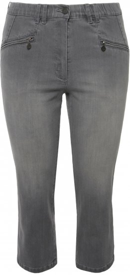 Ulla Popken Cropped Stretch Blend Mony Jeans Denim Blue - Džinsi & Bikses Lielos Izmēros – Plus Size - 