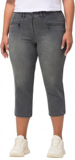 Ulla Popken Cropped Stretch Blend Mony Jeans Denim Blue - Džinsi & Bikses Lielos Izmēros – Plus Size - 