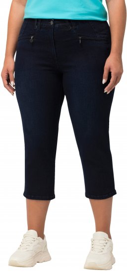 Ulla Popken Cropped Stretch Blend Mony Jeans Denim Blue - Džinsi & Bikses Lielos Izmēros – Plus Size - 
