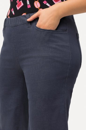 Ulla Popken Frayed Hemline Elastic Waistband Bermuda Shorts Navy - Šorti - Sieviešu šorti lielos izmēros