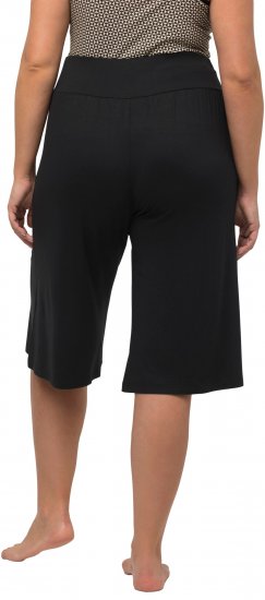 Ulla Popken Wide Leg Flared Bermuda Shorts Black - Džinsi & Bikses Lielos Izmēros – Plus Size - 