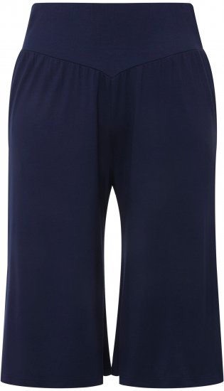 Ulla Popken Wide Leg Flared Bermuda Shorts Navy - Džinsi & Bikses Lielos Izmēros – Plus Size - 
