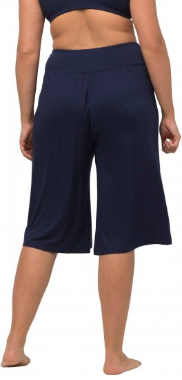 Ulla Popken Wide Leg Flared Bermuda Shorts Navy - Džinsi & Bikses Lielos Izmēros – Plus Size - 