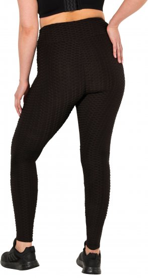 Ulla Popken Textured High Waisted Leggings Grey - Džinsi & Bikses Lielos Izmēros – Plus Size - 