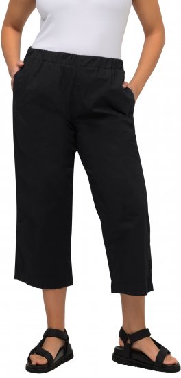 Ulla Popken Cropped Ruby Fit Pants Black - Džinsi & Bikses Lielos Izmēros – Plus Size - 