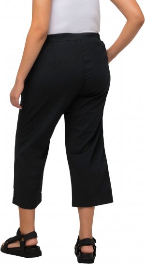 Ulla Popken Cropped Ruby Fit Pants Black - Džinsi & Bikses Lielos Izmēros – Plus Size - 