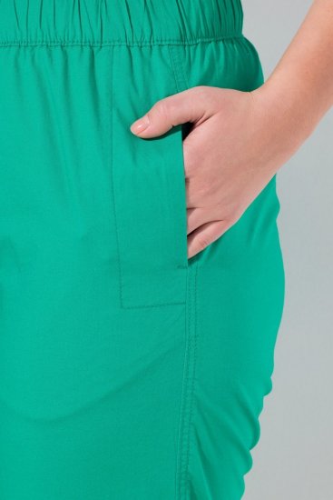 Ulla Popken Cropped Ruby Fit Pants Emerald Green - Bikses - Lielo izmēru bikses sievietēm