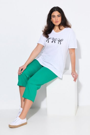 Ulla Popken Cropped Ruby Fit Pants Emerald Green - Bikses - Lielo izmēru bikses sievietēm