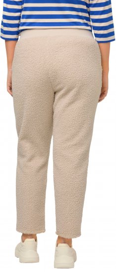 Ulla Popken Teddy Fleece Knee Patch Pants Beige - Džinsi & Bikses Lielos Izmēros – Plus Size - 
