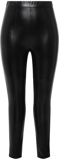 Ulla Popken Faux Leather Leggings Black - Džinsi & Bikses Lielos Izmēros – Plus Size - 