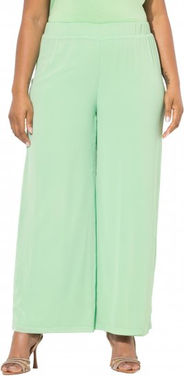 Ulla Popken Layered Chiffon Wide Leg Pants Green - Džinsi & Bikses Lielos Izmēros – Plus Size - 