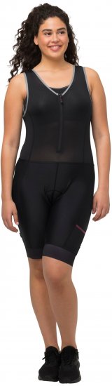 Ulla Popken Padded Cycling Zip Front Bodysuit Black - Džinsi & Bikses Lielos Izmēros – Plus Size - 