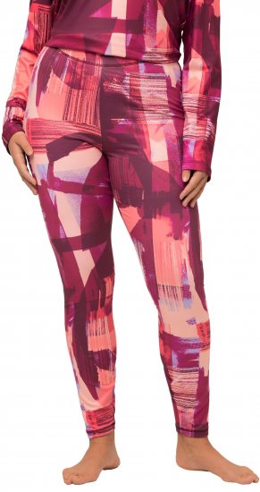 Ulla Popken Abstract Print Ski Leggings Red - Džinsi & Bikses Lielos Izmēros – Plus Size - 