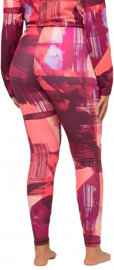 Ulla Popken Abstract Print Ski Leggings Red - Džinsi & Bikses Lielos Izmēros – Plus Size - 