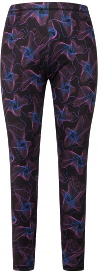 Ulla Popken Geometric Wave Quick Drying Ski Leggings Black - Džinsi & Bikses Lielos Izmēros – Plus Size - 