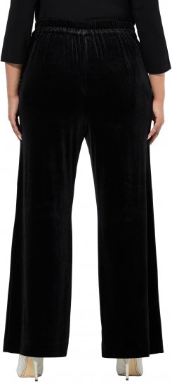 Ulla Popken Velvet Suit Pants Black - Džinsi & Bikses Lielos Izmēros – Plus Size - 