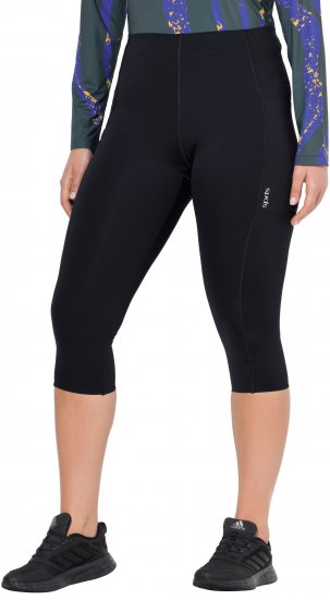 Ulla Popken Cropped Sports Leggings Black - Džinsi & Bikses Lielos Izmēros – Plus Size - 