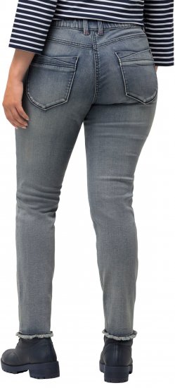 Ulla Popken Fringed Hem Stretch Fit Jeans Blue Denim - Džinsi & Bikses Lielos Izmēros – Plus Size - 