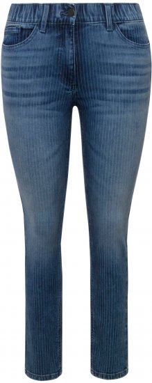 Ulla Popken Textured Stripe Sarah Slim Fit Jeans Blue - Džinsi & Bikses Lielos Izmēros – Plus Size - 