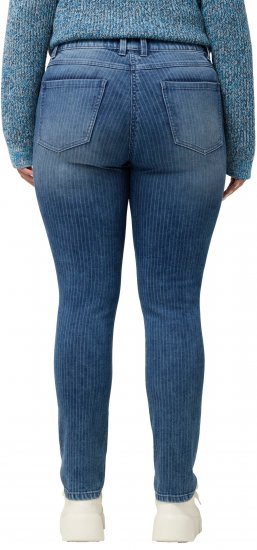 Ulla Popken Textured Stripe Sarah Slim Fit Jeans Blue - Džinsi & Bikses Lielos Izmēros – Plus Size - 
