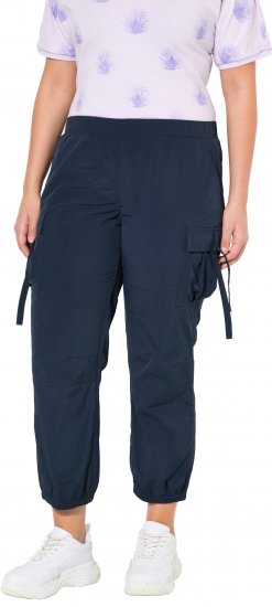 Ulla Popken Elastic Waist Cargo Pants Navy - Džinsi & Bikses Lielos Izmēros – Plus Size - 
