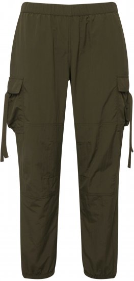 Ulla Popken Elastic Waist Cargo Pants Olives Grey - Džinsi & Bikses Lielos Izmēros – Plus Size - 