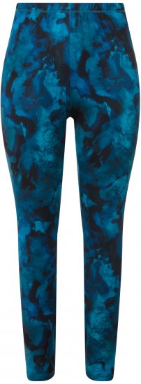 Ulla Popken Ink Print Functional Ski Leggings Blue - Džinsi & Bikses Lielos Izmēros – Plus Size - 