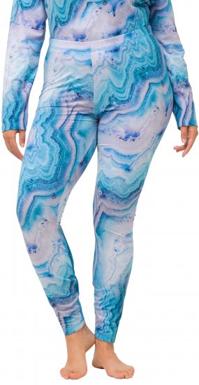 Ulla Popken Marble Ski Leggings Blue - Džinsi & Bikses Lielos Izmēros – Plus Size - 