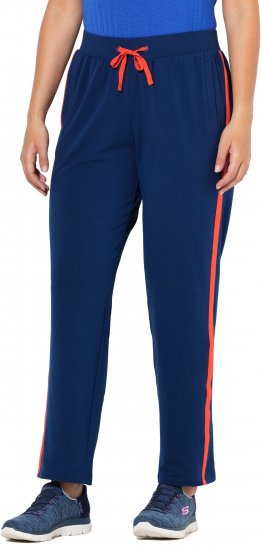 Ulla Popken Side Stripe Joggers Blue - Džinsi & Bikses Lielos Izmēros – Plus Size - 
