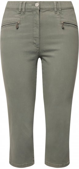 Ulla Popken Cropped Stretch Fit Mony Pants Light Moss Green - Džinsi & Bikses Lielos Izmēros – Plus Size - 