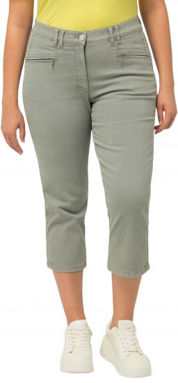 Ulla Popken Cropped Stretch Fit Mony Pants Light Moss Green - Džinsi & Bikses Lielos Izmēros – Plus Size - 