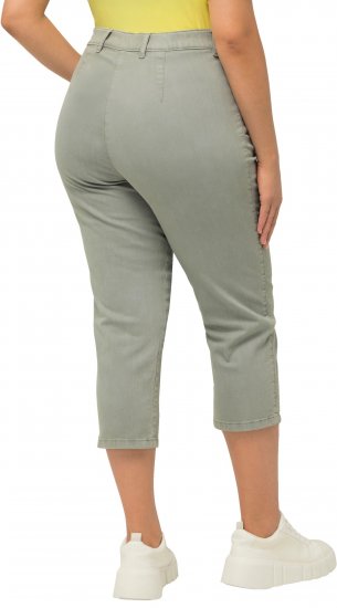 Ulla Popken Cropped Stretch Fit Mony Pants Light Moss Green - Džinsi & Bikses Lielos Izmēros – Plus Size - 