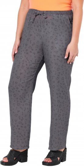 Ulla Popken Muslin Pull On Pants Black - Džinsi & Bikses Lielos Izmēros – Plus Size - 