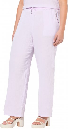 Ulla Popken Muslin Pull On Pants Purple - Džinsi & Bikses Lielos Izmēros – Plus Size - 